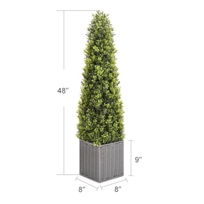 Product: SEVENLOVE 48 Inch Artificial Boxwood Outdoor Topiary Tree Set of 2, 4FT Potted Boxwood Tree Cone Topiary Artificial Plant Shrub for Front Porch Home Office Decor…