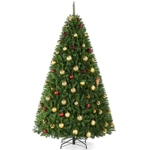 Product: Yaheetech 7.5ft Premium Unlit Artificial Douglas Full Fir Christmas Tree with 2326 Branch Tips and Foldable Stand
