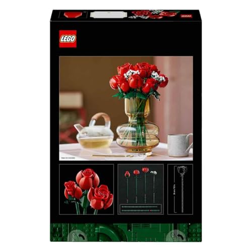 Silky Flower Store LEGO Botanicals Rosenstrauß, 12 Rosen Schleierkraut, Dekorationsset für Erwachsene, 20cm 3 3 Product: Lego 10328 Icons Rosenstrauß, 12 Rosen, 4 Zweige Schleierkraut
