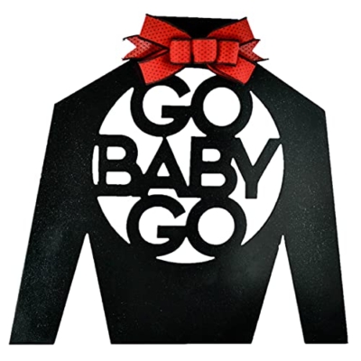 Product: Derby Jockey Silk - Go Baby Go Horse Racing Door Decoration - Red Black White - Bridal Shower Front Door Decorations