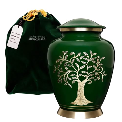 Product: Trupoint Memorials Cremation Urns for Human Ashes, Tree of Life Decorative Burial Urn for Adult Men and Women, Large Dark Green
