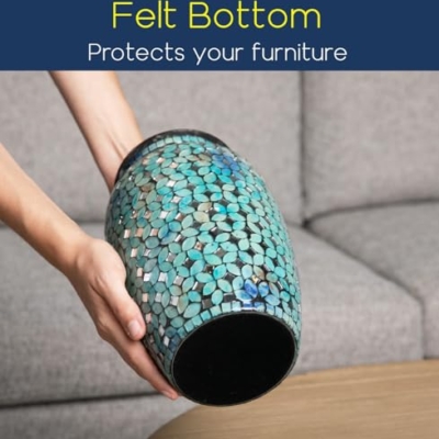 Product: Mosaic Glass Cremation Urn - Hand Made Funeral Urn for Human Ashes - Large Adult Size Burial Urn - Hand Applied Individual Tiles Create a one of a Kind Work of Art - 200 cu in (Blue)