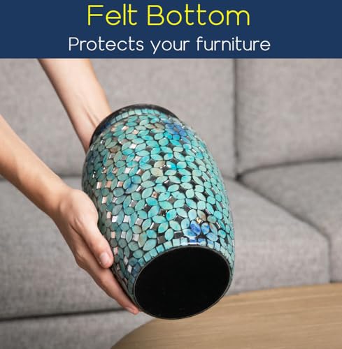 Product: Mosaic Glass Cremation Urn - Hand Made Funeral Urn for Human Ashes - Large Adult Size Burial Urn - Hand Applied Individual Tiles Create a one of a Kind Work of Art - 200 cu in (Blue)
