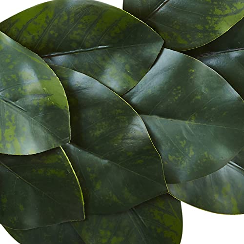 Silky Flower Store Artificial Magnolia Leaf Wreath, Faux Greenery Wall Decor, Layered Botanical Accent, 24in. 2 2 Product: Nearly Natural 24in. Artificial Magnolia Leaf Wreath