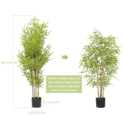 Product: Bamboo Tree Artificial 4FT, Artificial Bamboo Tree with Real Trunk and Lifelike Leaves, Faux Bamboo Plants for Home Decor Indoor, 1 Pack