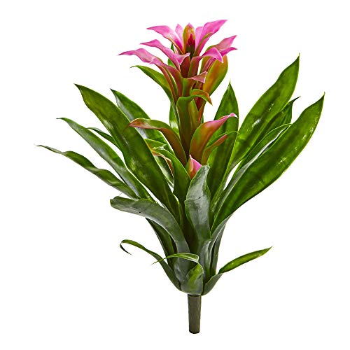 Product: Nearly Natural 15in. Bromeliad Artificial Flower (Set of 4)