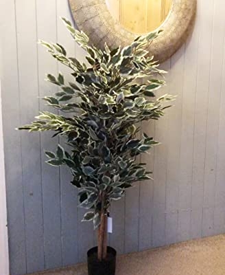 Product: Leaf Artificial Ficus Tree/Plant, Mixed Materials, Variagated Tall Natural, 130cm