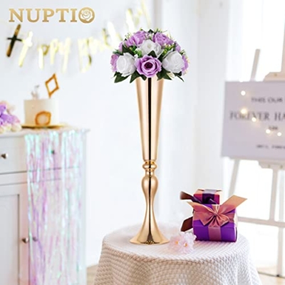 Silky Flower Store Lilac White Artificial Flower Wedding Centrepieces, NUPTIO Rose Ball Table Decor, 10 Pcs 9.5in Diameter 10 10 Product: NUPTIO Flower Wedding Centrepieces for Tables - 10 Pcs 9.5in Diameter Lilac & White Artificial Flowers Rose Ball for Centerpieces Table - Fake Rose Arrangements for Weddings Birthday Party Decor