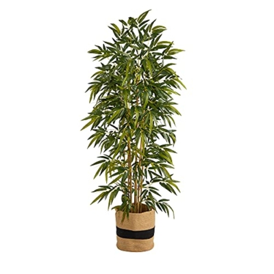 Product: Nearly Natural 75in. Bamboo Artificial Tree in Handmade Natural Cotton Planter