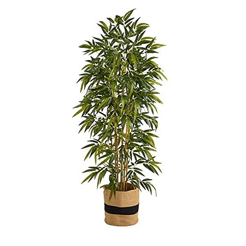 Product: Nearly Natural 75in. Bamboo Artificial Tree in Handmade Natural Cotton Planter