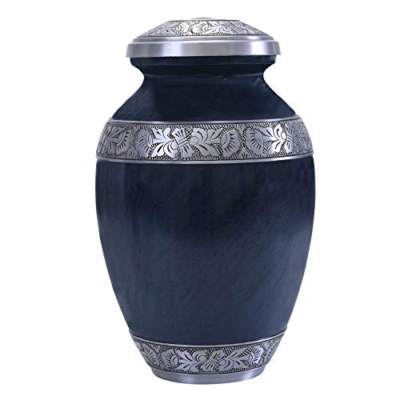 Product: GSM Brands Cremation Urn Holds Adult Human Ashes (Extra Large Capacity up to 300 lbs) - Handcrafted Funeral Memorial with Striking Blue Design (12 Inch Height x 7.75 Inch Width)