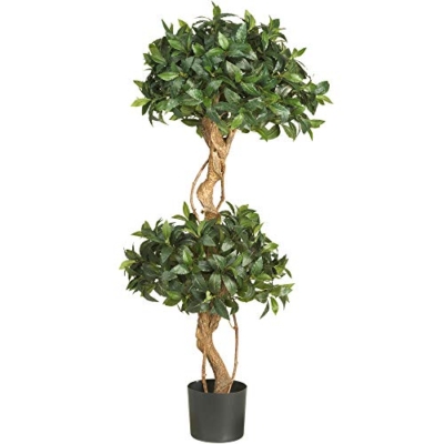 Product: Nearly Natural 4ft. Sweet Bay Double Ball Topiary Silk Tree