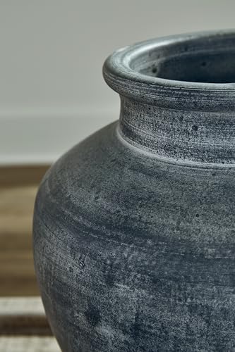 Product: Signature Design by Ashley Meadie Traditional Indoor Terra Cotta Tabletop Vase with Wide Mouth, Blue