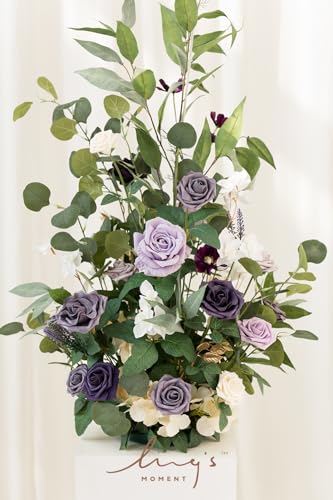 Silky Flower Store Artificial Wedding Flower Arrangements, Lilac Gold Faux Florals, Free Standing Arch Altar Decor, 41in x 22in 3 3 Product: Ling's Moment 41" Tall Free Standing Artificial Flowers Arrangements 2 pcs Wedding Arch Altar Stage Decorations Lilac Gold for Ceremony Reception Rose Fake Floral Party Outdoor Centerpieces Decor