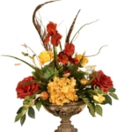 Product: shibaoli DIY Artificial Flower, Roses and Iris Floral Arrangement,Real Touch Roses and Iris for Decoration Wedding Bridal Home Kitchen Party Décor Table Setting