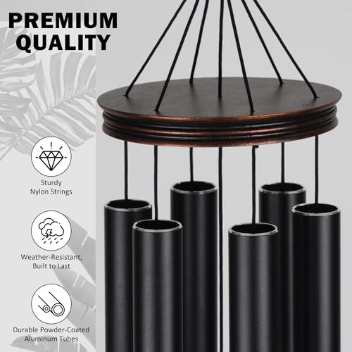 Product: Vanquer Large Wind Chimes for Outside Deep Tone - 46'' Wind Chimes Outdoor Clearance, Windchimes Outdoors, Hummingbird Wind Chime,Sympathy Gift, Patio, Home Décor, Vintage Black (46" Hummingbird)