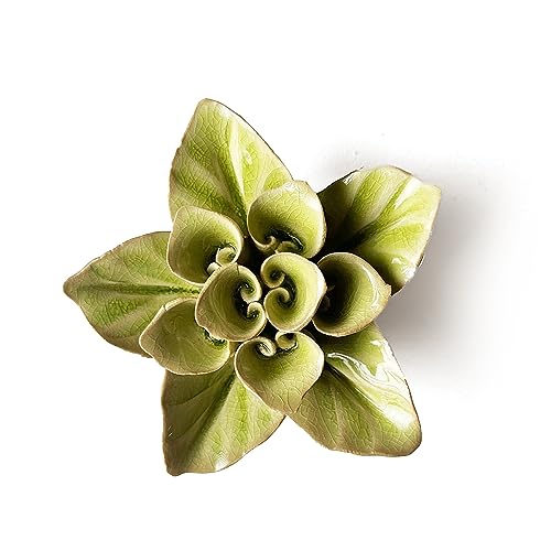 Product: CHIVE ‘Coral’ Artificial Plant — Beautiful, Decorative Ceramic Flower — Unique Tablescape Piece — Small Set of 3 (Green Lotus, Teal Lotus, Green Ranunculus)