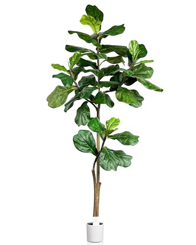 Product: Leflos Leflos Artificial Fiddle Leaf Fig Tree Indoor, 6ft Faux Fiddle Leaf Tree with Decorative Planter for Home Decor, Tropical Fake Ficus Tree with Realistic Trunks, Adjustable Branch and Leaves