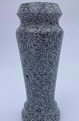 Silky Flower Store Polished Granite Vase Gray Decorative Floral Planter, Spanish Home Décor, 4 x 10 9 9 Product: Turned Granite Vase Polished 4" x 10" Gray