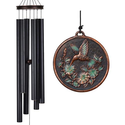 Product: Vanquer Large Wind Chimes for Outside Deep Tone - 46'' Wind Chimes Outdoor Clearance, Windchimes Outdoors, Hummingbird Wind Chime,Sympathy Gift, Patio, Home Décor, Vintage Black (46" Hummingbird)