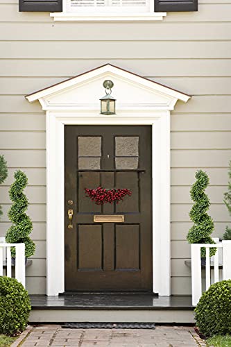 Product: 35 Inch Artificial Boxwood Topiary Tree Spiral Plants Fake Faux Plant Decor in Plastic Pot Green Indoor or Outdoor, Set of 2
