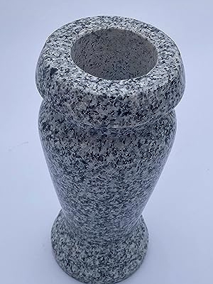Product: Turned Granite Vase Polished 4" x 8" Gray
