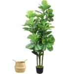 Product: ROOMTEC 6ft Artificial Fiddle Leaf Fig Tree in Pot Faux Fiddle Leaf Fig Tree Large Artificial Tree for Indoor Outdoor House Living Room Office Modern Decoration