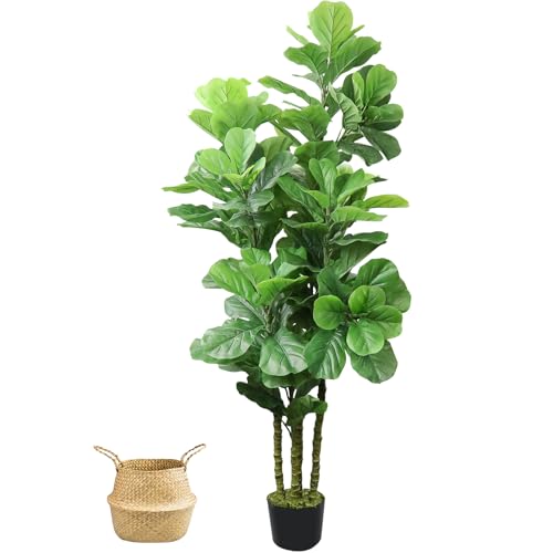 Product: 6ft Artificial Fiddle Leaf Fig Tree in Pot,Faux Fiddle Leaf Fig Tree,Large Artificial Tree for Living Room Office Home Decor and Housewarming Gift (1 Pack)