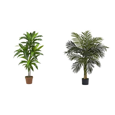 Product: Nearly Natural 48in. Dracaena Silk (Real Touch) Artificial Plant, 48", Green 5357 4ft. Golden Cane Palm Tree,Green