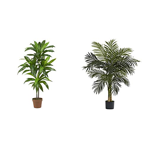 Product: Nearly Natural 48in. Dracaena Silk (Real Touch) Artificial Plant, 48", Green 5357 4ft. Golden Cane Palm Tree,Green