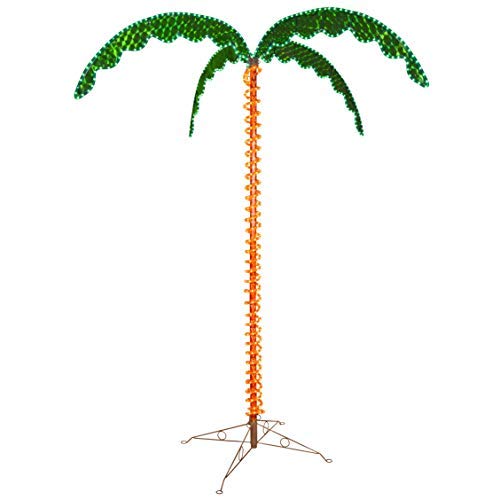 Product: LED Deluxe Rope Light Palm Tree - Green - 7' Deluxe LED Lighted Palm Tree