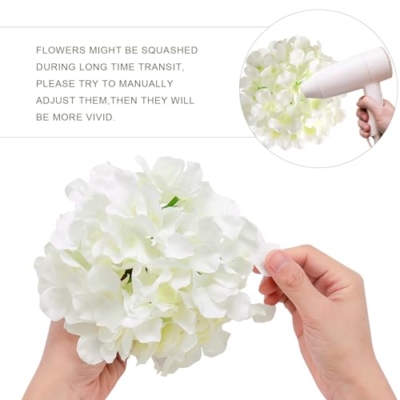 Product: Auihiay 104 PCS Artificial Hydrangea Flowers, Silk Hydrangea Artificial Flowers Heads with Stems, Full Hydrangea Flowers for Wedding Centerpieces, Home Garden Party Decor (Ivory)