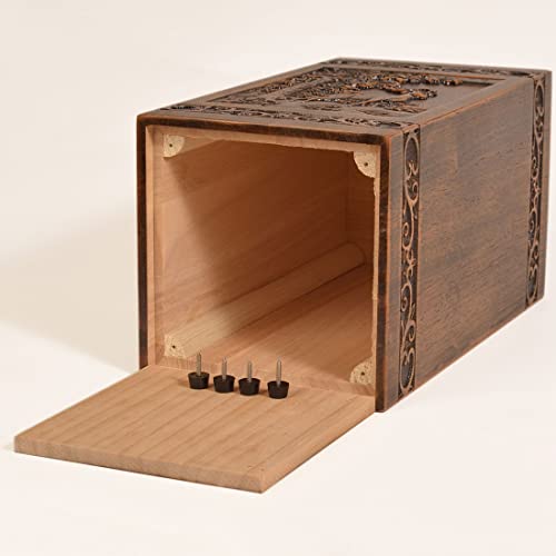 Product: KIMNAG Wooden Cremation Urn for Human Wood Ashes Decorative Box Funeral Urns for Adult Male Female with Satin Bag Burial or Memorial Keepsake (Deer(XL) 250lbs)