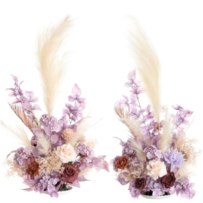Silky Flower Store Artificial Flower Arrangements, Tall Wedding Arch Decor Lavender Aster Orange, 41in 9 9 Product: Ling's Moment 41" Tall Fall Free Standing Artificial Flowers Arrangements 2 pcs Wedding Arch Altar Stage Decorations Lavender Aster & Orange For Ceremony Reception Church Backdrop Outdoor Floral Party