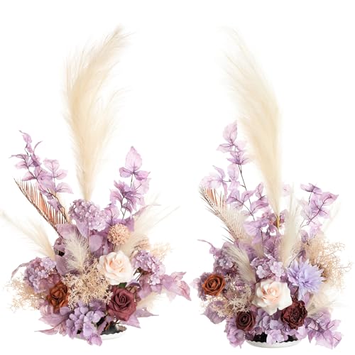Silky Flower Store Artificial Flower Arrangements, Tall Wedding Arch Decor Lavender Aster Orange, 41in 1 1 Product: Ling's Moment 41" Tall Fall Free Standing Artificial Flowers Arrangements 2 pcs Wedding Arch Altar Stage Decorations Lavender Aster & Orange For Ceremony Reception Church Backdrop Outdoor Floral Party