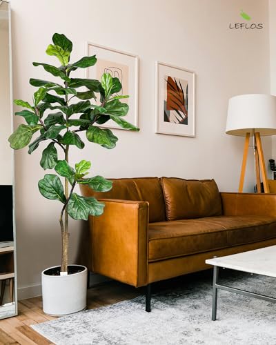 Product: Leflos Leflos Artificial Fiddle Leaf Fig Tree Indoor, 6ft Faux Fiddle Leaf Tree with Decorative Planter for Home Decor, Tropical Fake Ficus Tree with Realistic Trunks, Adjustable Branch and Leaves