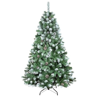 Product: Kadunmina 6ft Snow Flocked Artificial Christmas Tree Unlit Snowy Pine Tree for Home Office Holiday Indoor Outdoor Decoration Flocked Spruce Full Tree with 792 Branch Tips, Pine Cones, Metal Base
