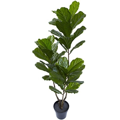 Product: Nearly Natural 65IN Tall Artificial Fiddle Leaf Fig Tree Indoor/Outdoor Home Décor, Fake Tree with Black Nursery Planter, Faux Fiddle Leaf Fig Tree for Patio or Porch, UV Resistant