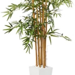 Product: Nearly Natural 5812 5’ Bamboo Artificial Tree in White Tower Planter, Green