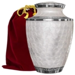 Product: Trupoint Memorials Cremation Urns for Human Ashes, Decorative Burial Urn for Adult Men and Women, Large Opal with Silver Lining