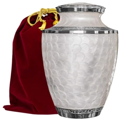 Product: Trupoint Memorials Cremation Urns for Human Ashes, Decorative Burial Urn for Adult Men and Women, Large Opal with Silver Lining