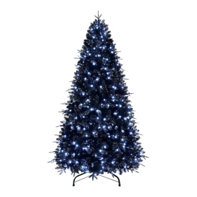 Product: Mayhihi 6FT PreLit Black Christmas Tree with 350 Lights, Artificial Fake Christmas Tree with 1460 PE&PVC Branch Tips, Halloween and Xmas Tree for Holiday Decorations, Metal Stand and Hinged Branches