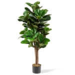Product: Happygrill 4 FT Artificial Greenery Tree, Indoor Fake Fiddle Leaf Fig Tree Plants in Pot, Faux Ficus Lyrata Tree for Home, Office, Living Room Decoration