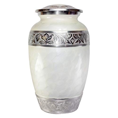 Silky Flower Store Urns for Human Ashes, Companion Funeral Cremation Urn for Two Adults, Pearl White Enamel Heart Base, 32.5cm 9 9 Product: Urns for Human Ashes, Funeral Cremation Companion Urns for Two Adults