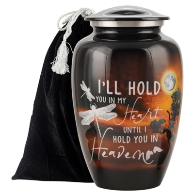Product: Amaira Memorials Urn For Ashes Adult Male/Female Handcrafted Urns For Human Ashes Adult Man/Women | Funeral/Cremation Urns, Large Decorative Urns | Memorial Gifts Moonlight Black Urn for Dad - 200 lbs