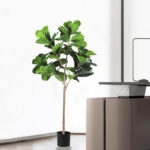 Product: ECOOPTS 5FT Artificial Fiddle Leaf Fig Tree Fake Ficus Lyrata Plants with Plastic Nursery Pot Artificial Trees for Garden Indoor Outdoor Decor (1 Pack)