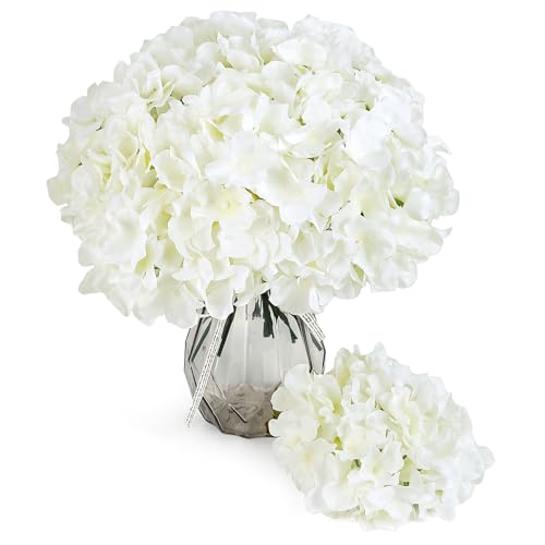 Product: Auihiay 104 PCS Artificial Hydrangea Flowers, Silk Hydrangea Artificial Flowers Heads with Stems, Full Hydrangea Flowers for Wedding Centerpieces, Home Garden Party Decor (Ivory)