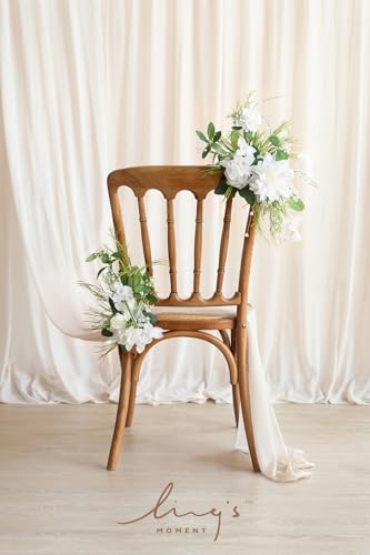 Product: Ling's Moment 2 White Wedding Artificial Floral Swag Welcome Sign Flowers Backdrop Garland Lily Green for Ceremony Reception Door Wall Easel Home Decoration Entryway Faux Outdoor Board Table Decor