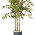 Product: Nearly Natural 5ft. Bamboo Artificial Tree in Gray Cylinder Planter
