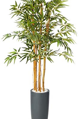 Product: Nearly Natural 5ft. Bamboo Artificial Tree in Gray Cylinder Planter